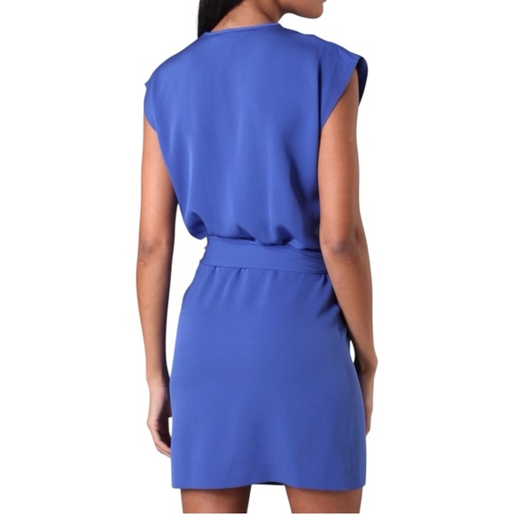 DVF Diane Von Furstenberg REARA Sleeveless Silk‎ Mini Dress Olympic Blue Size 0 - Picture 2 of 15